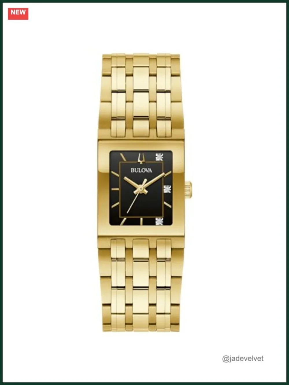 Ladies Gold Stainless Steel Watch Diamond Dial Bracelet